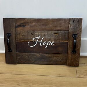 Rustic Brown Wall Decor with 'Hope' Inscription